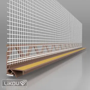 Profil PVC cu plasa FLEX-2D pentru ferstre si usi, maro, 2.6m/buc