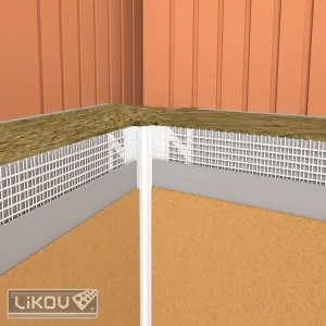 Profil PVC universal cu rost dilatatie si plasa, 2.5m/buc