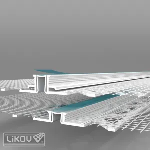 Profil PVC universal cu rost dilatatie si plasa, 2.5m/buc