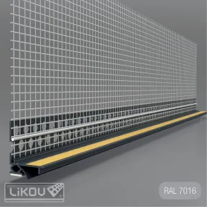 Profil PVC cu plasa FLEX-2D pentru ferstre si usi, antracit, 2.6m/buc