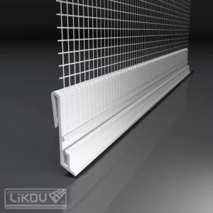 Profil picurator cu plasa pentru profil soclu, 0.6mm, 2.5m/buc