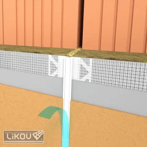 Profil PVC universal cu rost dilatatie si plasa, 2.5m/buc