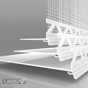 Profil PVC cu plasa su picurator ascuns pentru sistem soclu, 2m/buc